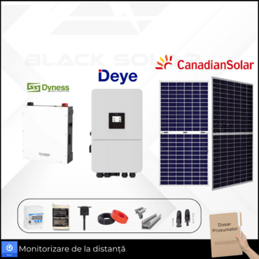 Sistem Fotovoltaic Hibrid Canadian Solar+Deye+Dyness Trifazat 15kw