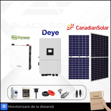 Sistem Fotovoltaic Hibrid Canadian Solar+Deye+Dyness Monofazat 6kw