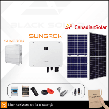 Sistem Fotovoltaic Hibrid Canadian Solar+Sungrow+Sungrow Trifazat 6kw