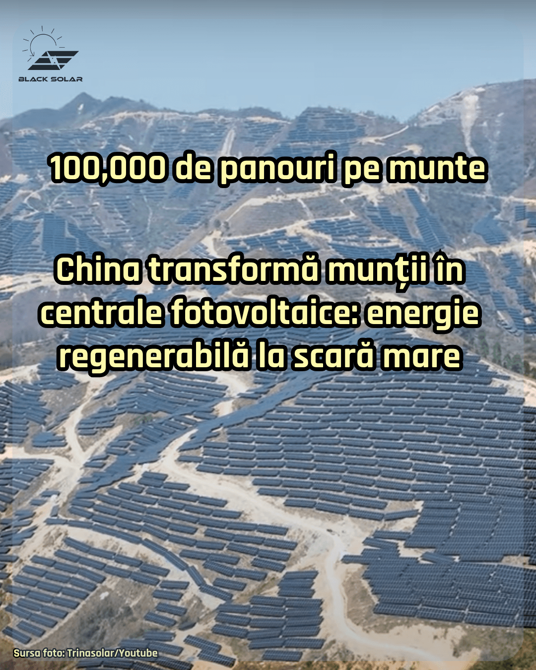 100.000 de panouri fotovoltaice pe munte. China transformă munții în centrale fotovoltaice