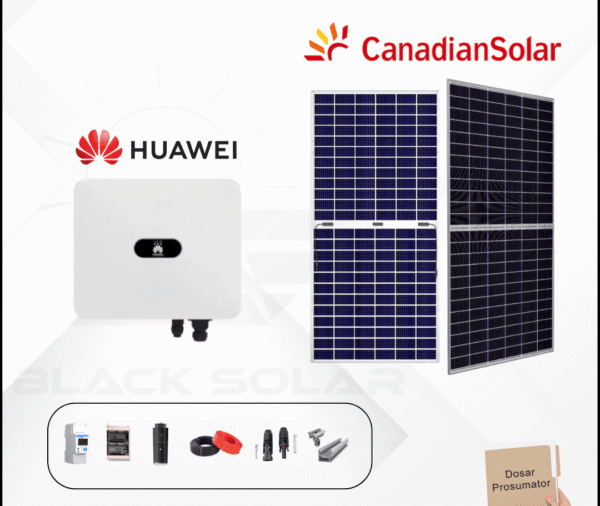 Sistem Fotovoltaic On-Grid Canadian Solar+Huawei Monofazat 6kw