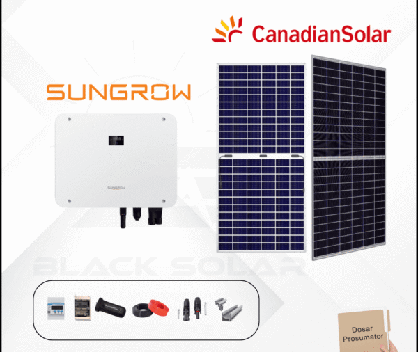 Sistem Fotovoltaic On-Grid Canadian Solar+Sungrow Trifazat 6kw