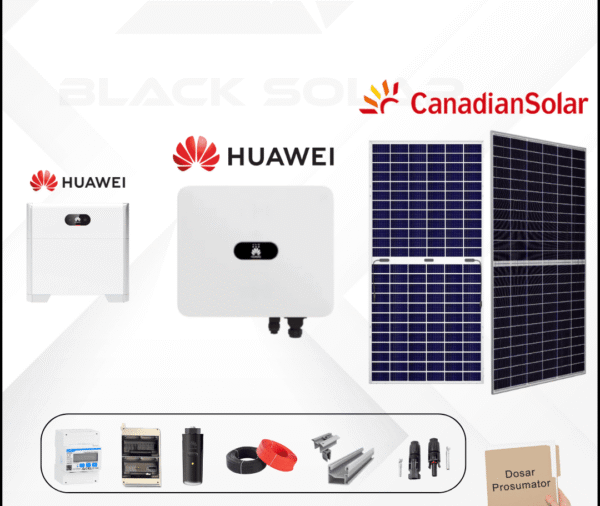 Sistem Fotovoltaic Hibrid Canadian Solar+Huawei+Luna Huawei Trifazat 10kw