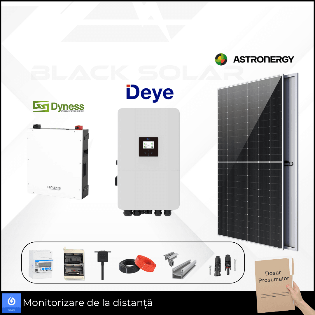 Sistem Fotovoltaic Hibrid Astroenergy+Deye+Dyness Trifazat 8kw
