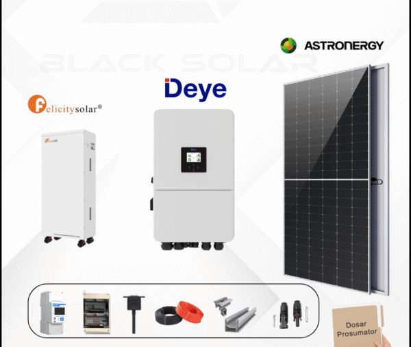 Sistem Fotovoltaic Hibrid Astroenergy + Deye + Felicity Monofazat 8.25kw