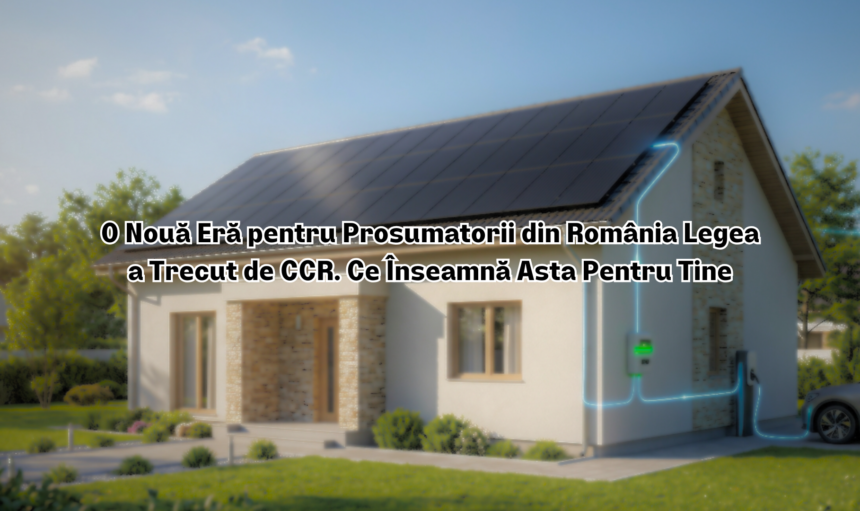 Casă cu panouri fotovoltaice și stație încărcare auto - Legea Prosumatorului România 2026