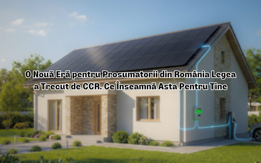 Casă cu panouri fotovoltaice și stație încărcare auto - Legea Prosumatorului România 2026