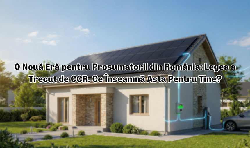 Casă cu panouri fotovoltaice și stație încărcare auto - Legea Prosumatorului România 2026
