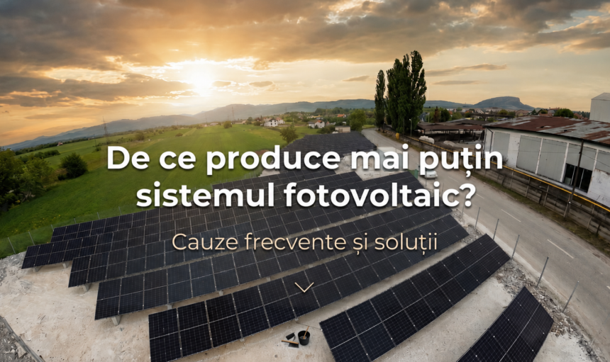 Sistem fotovoltaic pe acoperiș/la sol - cauze pentru producția scăzută de energie și soluții de mentenanță