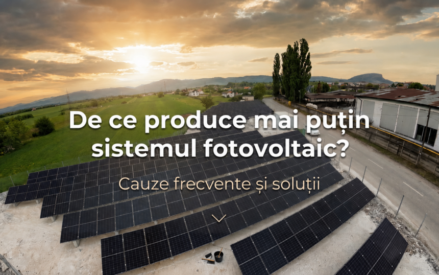 Sistem fotovoltaic pe acoperiș/la sol - cauze pentru producția scăzută de energie și soluții de mentenanță