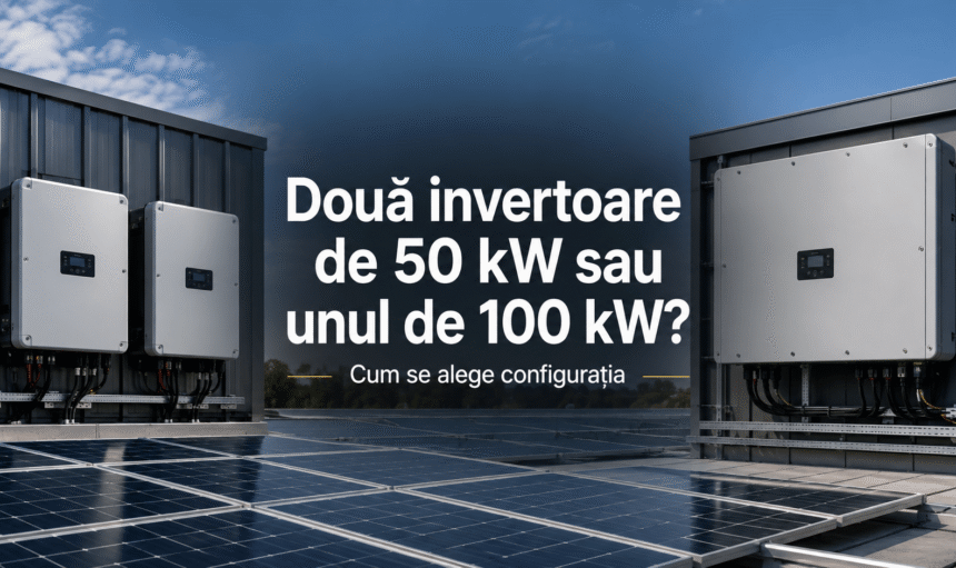 Două invertoare de 50 kW comparate cu un invertor de 100 kW într-un sistem fotovoltaic comercial