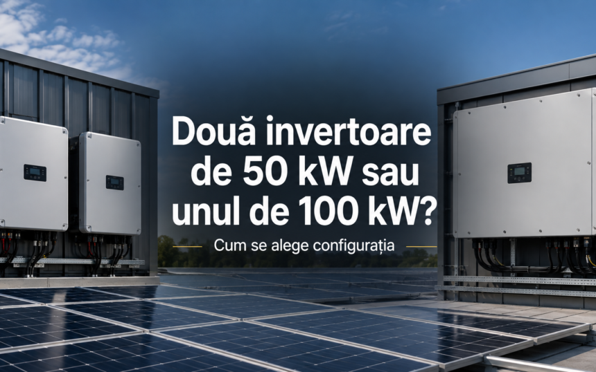 Două invertoare de 50 kW comparate cu un invertor de 100 kW într-un sistem fotovoltaic comercial