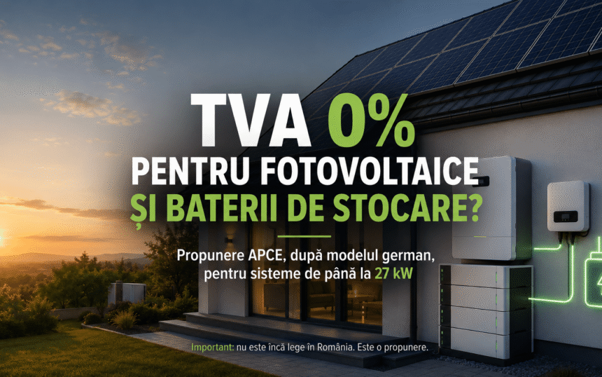 Casă cu panouri fotovoltaice și baterie de stocare, în contextul propunerii de introducere a TVA 0% în România