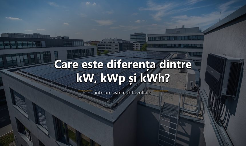 Comparație între kW, kWp și kWh într-un sistem fotovoltaic