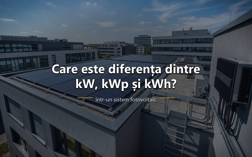 Comparație între kW, kWp și kWh într-un sistem fotovoltaic