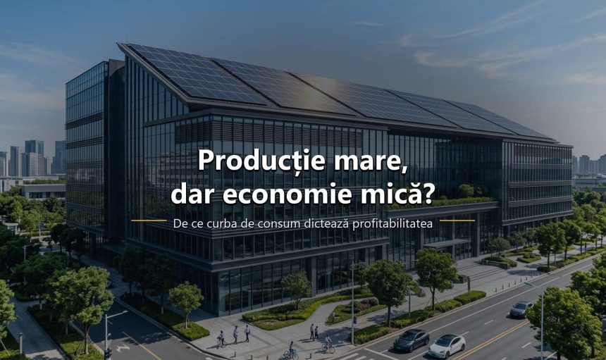 Comparație între producția fotovoltaică și consumul unei firme